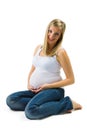 Beuautiful pregnant caucasian woman