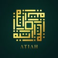 Beutiful Calligraphy Atiah of Kufi style