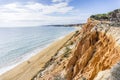 Beutiful cliffs along Falesia Beach in Albufeira, Algarve, Portugal