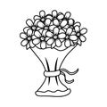 Beutiful flowers bouquet icon