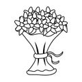 Beutiful flowers bouquet icon