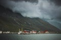 Beutiful Lofoten islands, traditional red houses