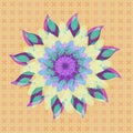 BEUTIFUL LOTUS FLOWER MANDALA. TEXTURED IMAGE. PASTEL COLORS PALLET