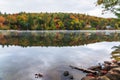 Mountain lake on a cloudy autumn day