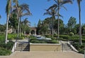 The beutiful and picturesque garden by the Lake in Lakeland Florida. Royalty Free Stock Photo