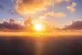 Beutiful sunset or sunrise over the sea. Panorama web banner or print. Vacation holiday concept background wallpaper Royalty Free Stock Photo