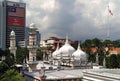 Beutiful view of Jamek Sultan Abdul Samad mosque and around with cloudy sky, kuala lumpur