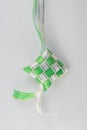 The beutiful white and green colors ribbon of ketupat raya