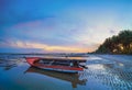 Blue Hour view traditional boat Bintan island riau indonesia asia Royalty Free Stock Photo