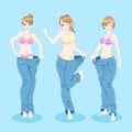 Beuty cartoon slim woman