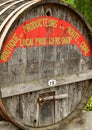 Beuvron en Auge; France - august 8 2019 : cider barrel