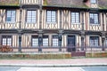 Beuvron-en-Auge village architecture in France. Royalty Free Stock Photo