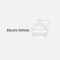 BEV,EV,Battery Electric Vehicle Icon.Electric car icon and charger station. Battery power plug.Home Charging.Solid State Battery.