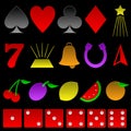 Beveled gambling symbols
