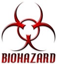 Beveled Red Biohazard Symbol