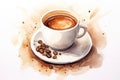 Beverage background caffeine cup hot cafe brown espresso morning breakfast drink Royalty Free Stock Photo