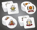 Beverage coaster with beer labels vector set