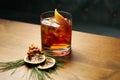 Beverage cocktail with cognac or whiskey cola