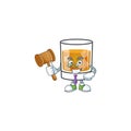 Beverage cold whiskey cartoon character isolated judge. Royalty Free Stock Photo