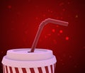 Beverage cup on red background