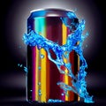 Beverage drink can with water splash Royalty Free Stock Photo