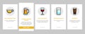 beverage drink juice fresh water onboarding icons set vector Royalty Free Stock Photo