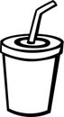 beverage with drinking straw vector illustration