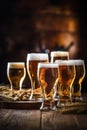 beverage gold lager alcohol beer pint drink glass pub foam. Generative AI. Royalty Free Stock Photo
