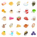 Beverage icons set, isometric style Royalty Free Stock Photo