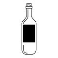 Beverage liqueur and drink cartoon in black and white