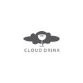 Beverage logo vector icon illustration cloud design template Royalty Free Stock Photo