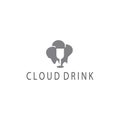Beverage logo vector icon illustration cloud design template Royalty Free Stock Photo
