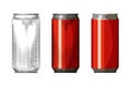 Beverage red can isolated on white background. Hand drawn beer can template. Vintage engraved style vector illustration Royalty Free Stock Photo