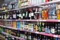 Beverage section of average Polish supermarket Royalty Free Stock Photo