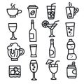 Beverages icons set Royalty Free Stock Photo