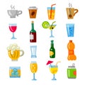 Beverages icons set Royalty Free Stock Photo