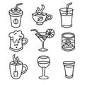 Beverages icons set Royalty Free Stock Photo
