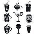 Beverages icons set Royalty Free Stock Photo