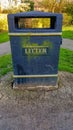 Metal litter bin placed on public land