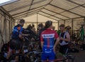 Yorkshire Para-Cycling International Competition in Beverley, competitors` preparation area