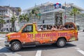 Tourists on tour bus/van in Rodeo Drive Royalty Free Stock Photo