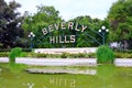 Beverly Hills, California: Beverly Hills Sign located in Beverly Gardens Park Royalty Free Stock Photo