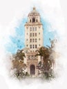 Beverly Hills City Hall, Los Angeles - USA. Royalty Free Stock Photo