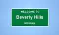 Beverly Hills, Michigan city limit sign. Town sign from the USA