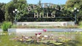 Beverly Hills sign, Beverly Gardens Park on Santa Monica Blvd Royalty Free Stock Photo