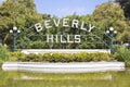 The Beverly Hills sign at Beverly Gardens Park - Los Angeles - California Royalty Free Stock Photo