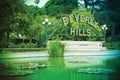 Beverly Hills sign at Beverly Gardens Park, Los Angeles Royalty Free Stock Photo