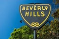 Beverly Hills sign in Los Angeles close-up view Royalty Free Stock Photo