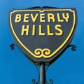 Beverly Hills sign in Los Angeles close-up view Royalty Free Stock Photo