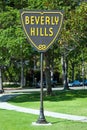 Beverly Hills sign in Los Angeles park Royalty Free Stock Photo